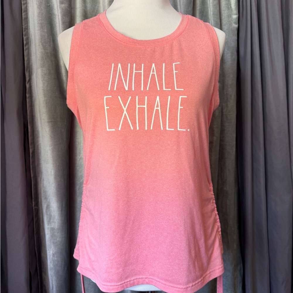 Rae Dunn Inhale Exhale Graphic Tee, size LARGE